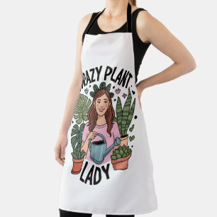 Verrückte Pflanzenlady Schürze