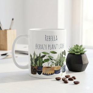 Verrückte Pflanzenlady Topfpflanze & Kaktus Kaffeetasse