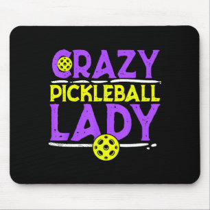 Verrückte Pickleball-Dame der Frauen lustiger Pick Mousepad