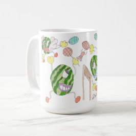 Verrückte Pickleball-Mannschaft Cartoon-Gruppe Kaffeetasse