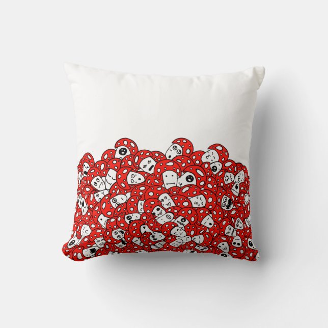 Verrückte Pilze Kissen (Vorderseite)