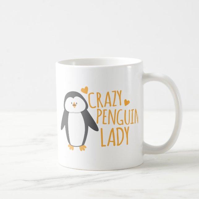 Verrückte Pinguin-Dame Kaffeetasse (Rechts)