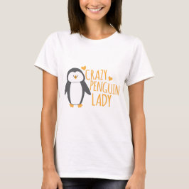 Verrückte Pinguin-Dame T-Shirt