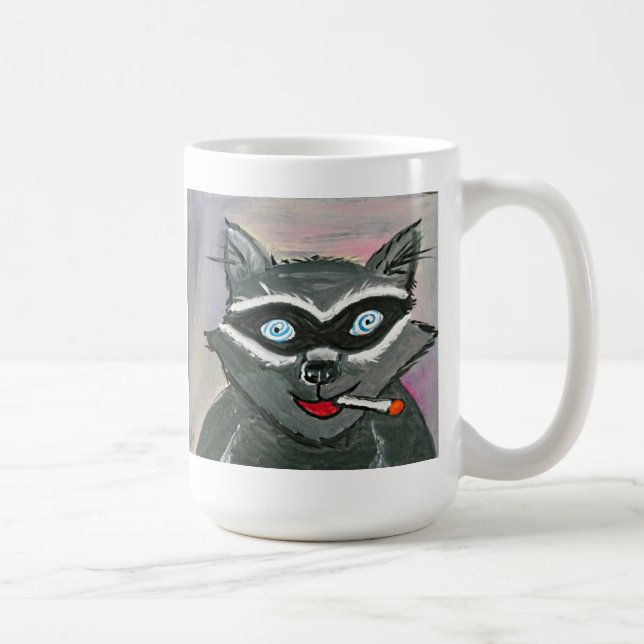 Verrückte Raccoon-Tasse Tasse (Rechts)