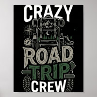 Verrückte Roadtrip-Crew Reise Fahrt Abenteuer
