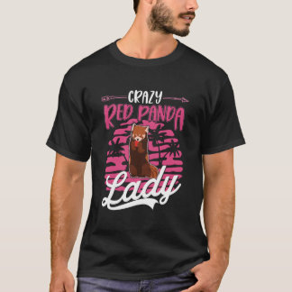 Verrückte Rote-Panda-Dame Rotes Panda T-Shirt