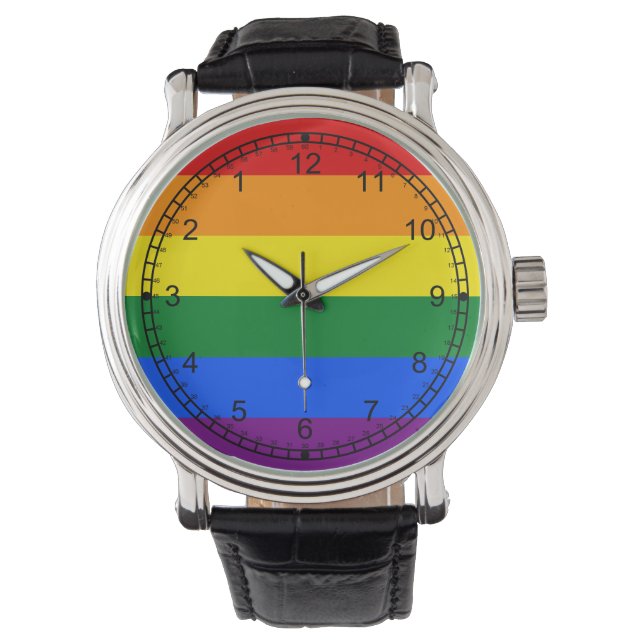 verrückte rückwärts Regenbogenpresse Armbanduhr (Vorderseite)