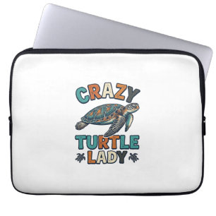 Verrückte Schildkröten-Dame Vintage Meeresschildkr Laptopschutzhülle