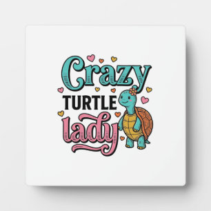 Verrückte Schildkröten-Dame Vintage-Stich-Design_1 Fotoplatte