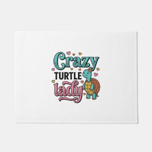 Verrückte Schildkröten-Dame Vintage-Stich-Design_1 Fußmatte