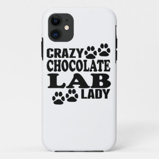 Verrückte Schokoladen-Labrador-Dame iPhone 11 Hülle
