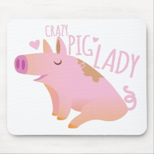 Verrückte Schwein-Dame Mousepad