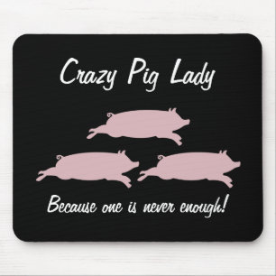 Verrückte Schwein-Dame Mousepad