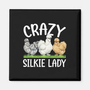 Verrückte Silkie-Dame Silkie-Hühnerliebhaberin Sil Magnet