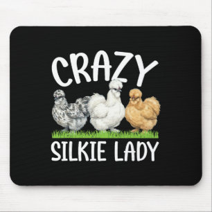 Verrückte Silkie-Dame Silkie-Hühnerliebhaberin Sil Mousepad