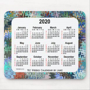 Verrückte Steppdecke 2020 52 Wochen-Kalender durch Mousepad
