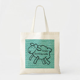 Verrückte strickende Dame Bag Tragetasche