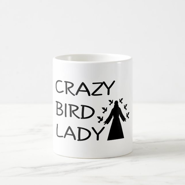 VERRÜCKTE VOGEL-DAME KAFFEETASSE (Mittel)