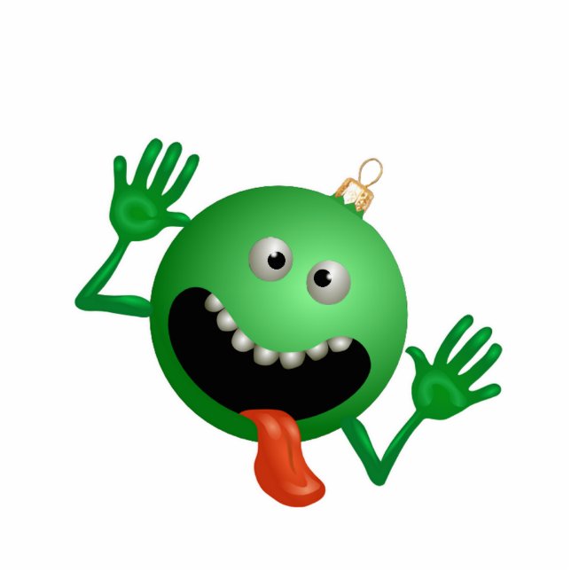 Verrückte Weihnachtsverzierung Fotoskulptur Ornament (Vorne)