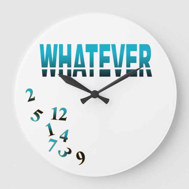 Verrückte Zahlen was auch immer Große Wanduhr (Vorderseite)