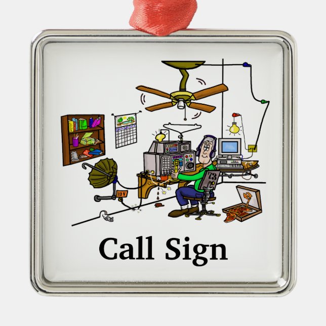 Verrückte Zuhausebrew-Schinken-Radio- Ornament Aus Metall (Vorne)