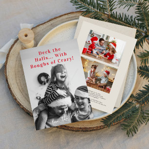 Verrückte Zweige   Lustige 3-Foto-Weihnachtskarte Feiertagskarte