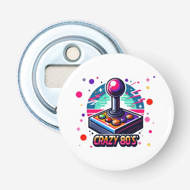 verrückter 80er Old School Style Flaschenöffner (Vorderseite)