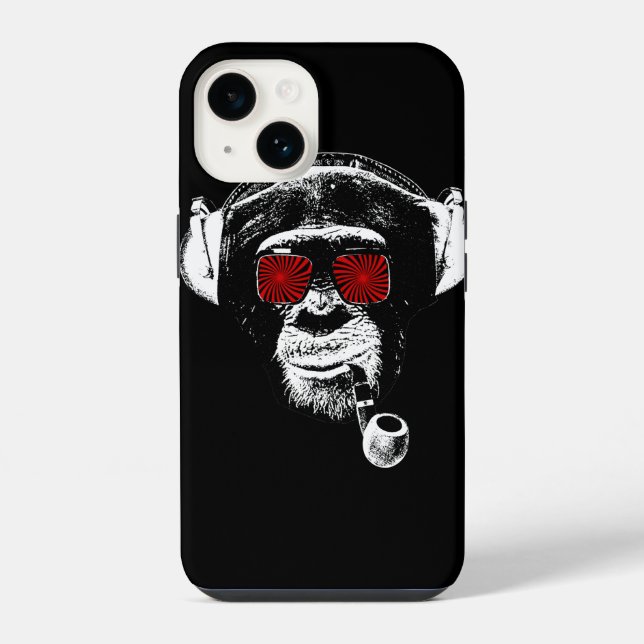 Verrückter Affe iPhone Hülle (Rückseite)