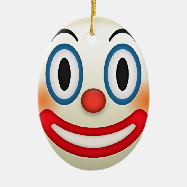 Verrückter Clown Emoji Keramik Ornament (Vorne)