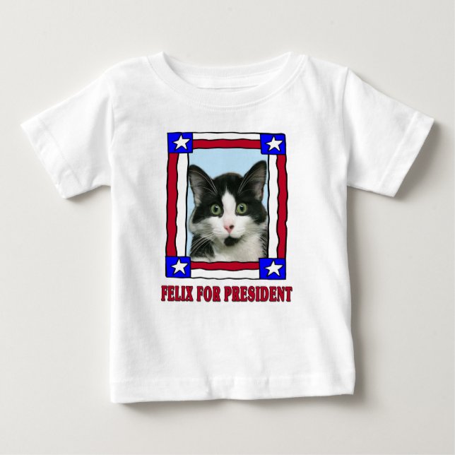 Verrückter Felix die Katze für Präsidenten T-Shirt (Vorderseite)