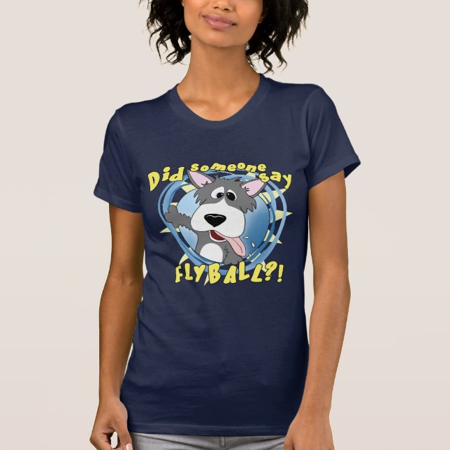 Verrückter Flyball Hundedamen-Dunkelheits-T - T-Shirt (Vorderseite)