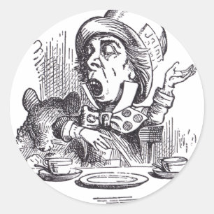 Verrückter Hatter 1 Runder Aufkleber