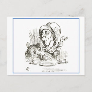 Verrückter Hatter aus Alice im Wunderland Illustra Postkarte