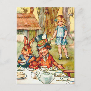 Verrückter Hatters Tee-Party - Alice im Wunderland Einladungspostkarte