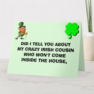 VERRÜCKTER IRISCHER COUSIN ST. PATRICK'S DAY  DANKESKARTE