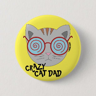 Verrückter Katzen-Vater-Button Button