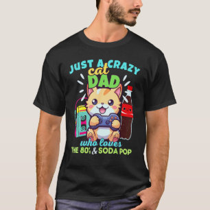 Verrückter Katzenvater, der Gaming Soda Pop und di T-Shirt