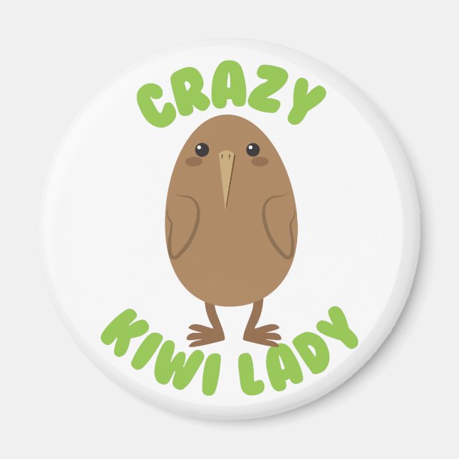 verrückter Kiwi-Dame-Kreis Magnet (Vorne)