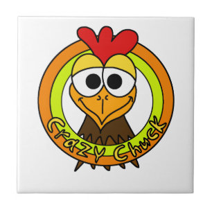 Verrückter Klemmen-Huhn-Kopf Fliese