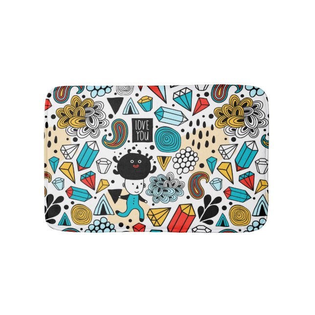 verrückter Kopf Badematte (Vorderseite)