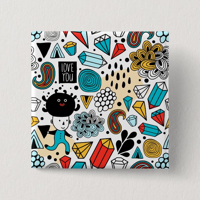 verrückter Kopf Button (Vorderseite)