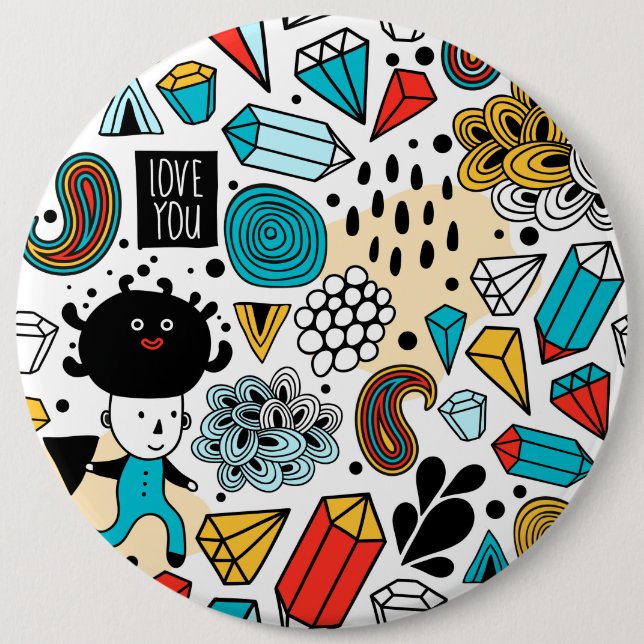 verrückter Kopf Button (Vorderseite)