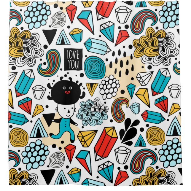 verrückter Kopf Duschvorhang (Vorderseite)