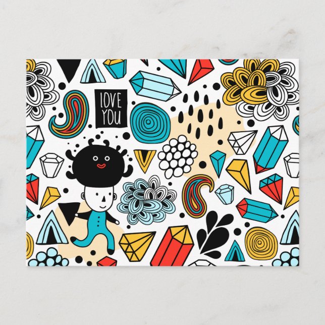 verrückter Kopf Einladungspostkarte (Vorderseite)