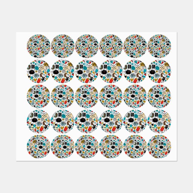 verrückter Kopf Etiketten (Blatt)