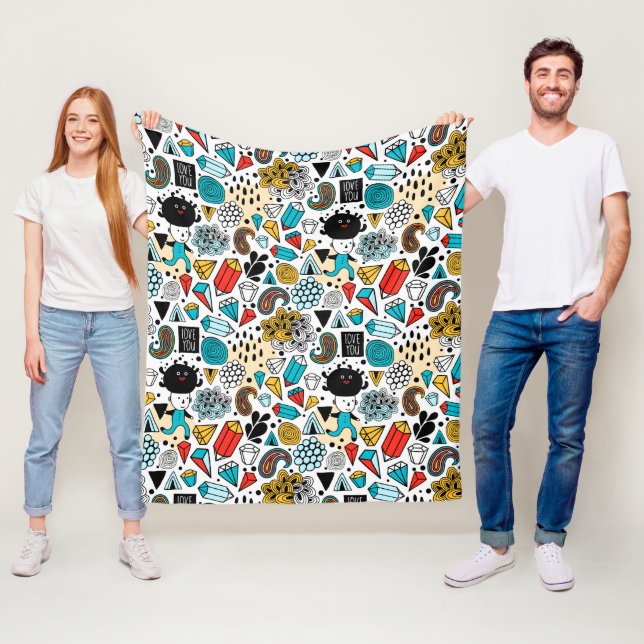 verrückter Kopf Fleecedecke (Beispiel)