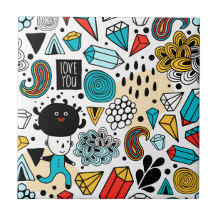 verrückter Kopf Fliese