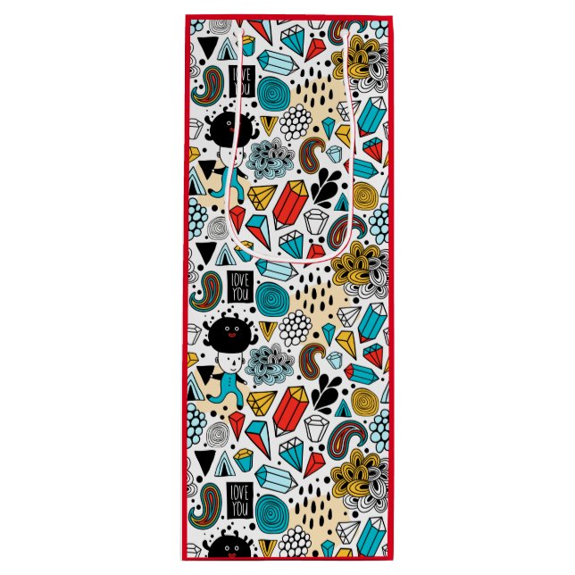 verrückter Kopf Geschenktüte Für Weinflaschen (Vorderseite)