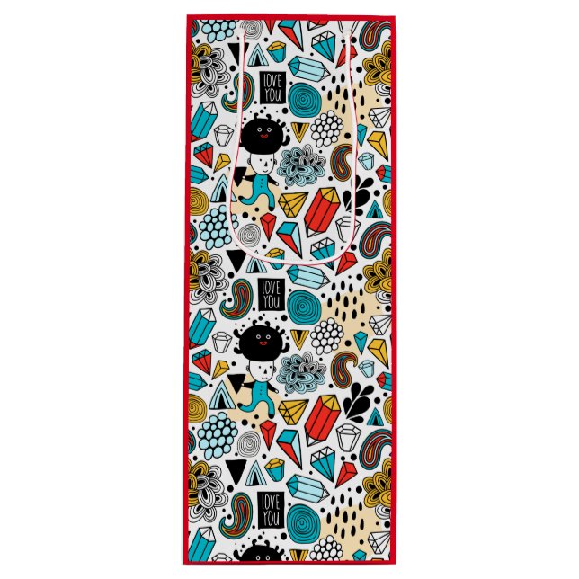 verrückter Kopf Geschenktüte Für Weinflaschen (Vorderseite)