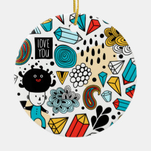 verrückter Kopf Keramik Ornament